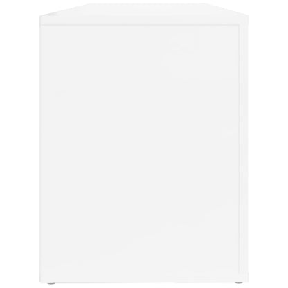 Scarpiera Bianco Lucido 100x35x45 cm in Legno Multistrato - homemem39