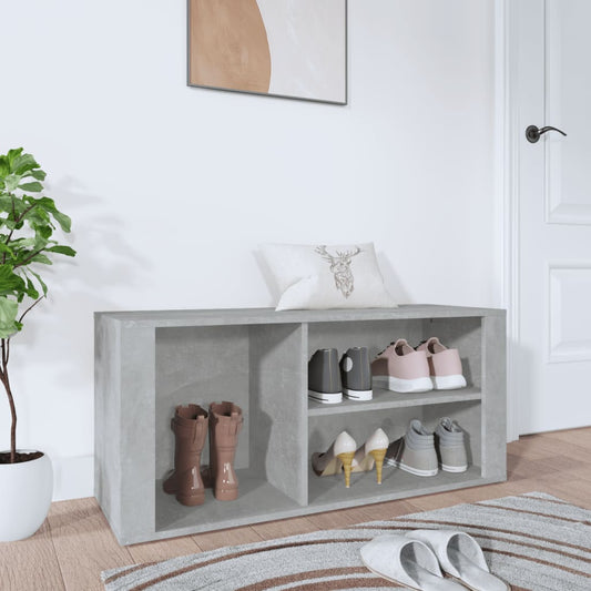 Scarpiera Grigio Cemento 100x35x45 cm in Legno Multistrato - homemem39