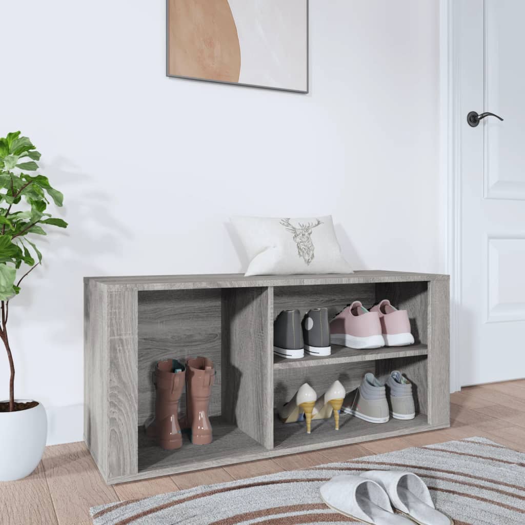 Scarpiera Grigio Sonoma 100x35x45 cm in Legno Multistrato - homemem39