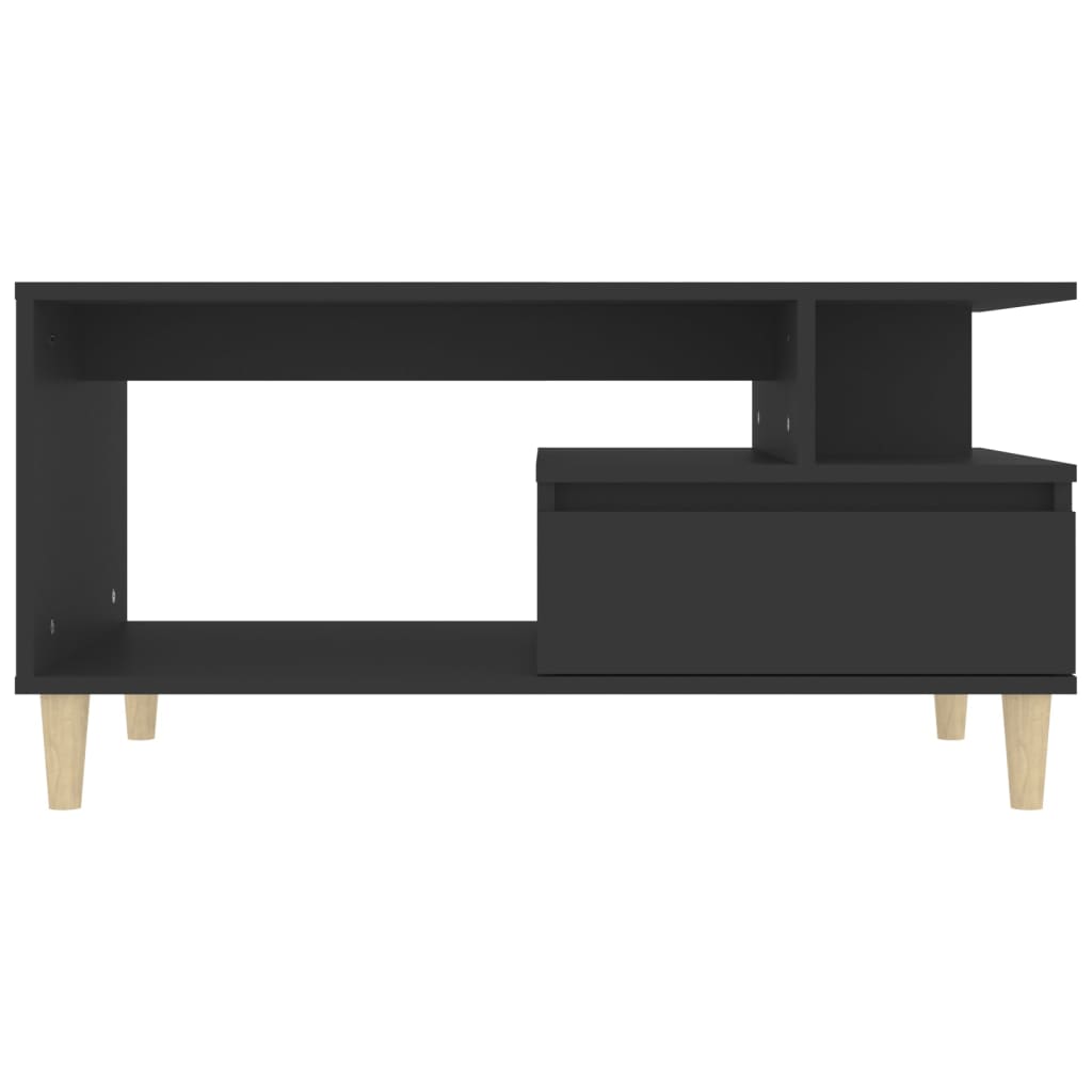 Tavolino da Salotto Nero 90x49x45 cm in Legno Multistrato