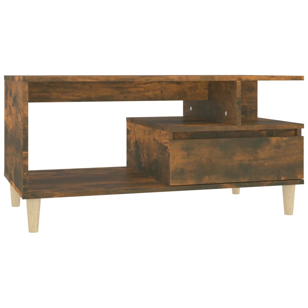 Tavolino da Salotto Rovere Fumo 90x49x45 cm Legno Multistrato | homemem39