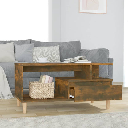 Tavolino da Salotto Rovere Fumo 90x49x45 cm Legno Multistrato | homemem39