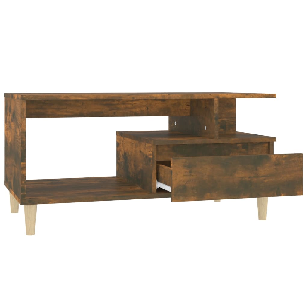 Tavolino da Salotto Rovere Fumo 90x49x45 cm Legno Multistrato | homemem39