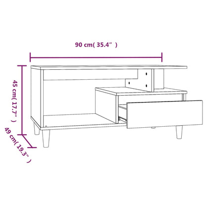 Tavolino da Salotto Rovere Fumo 90x49x45 cm Legno Multistrato | homemem39