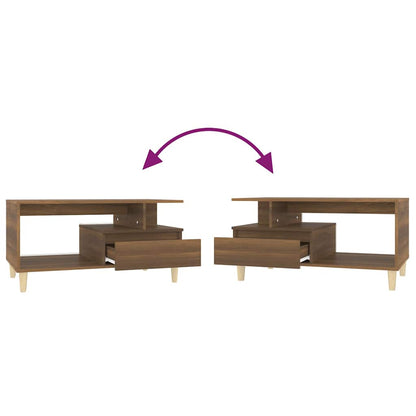 Tavolino Salotto Rovere Marrone 90x49x45 cm Legno Multistrato