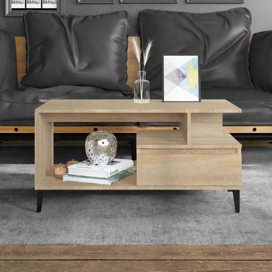 Tavolino da Salotto Rovere Sonoma 90x49x45 cm Legno Multistrato | homemem39