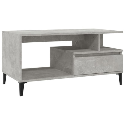 Tavolino Salotto Grigio Cemento 90x49x45 cm Legno Multistrato | homemem39