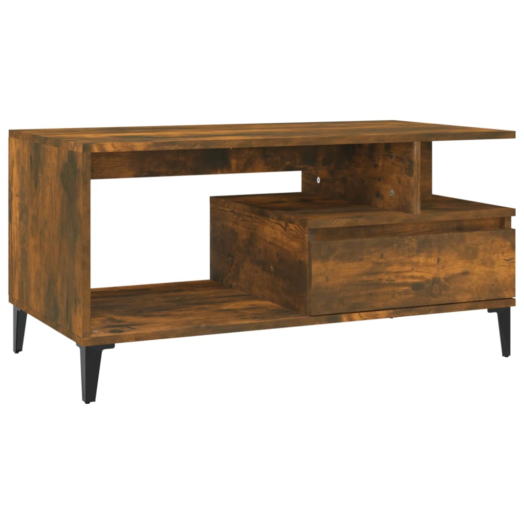 Tavolino da Salotto Rovere Fumo 90x49x45 cm Legno Multistrato | homemem39