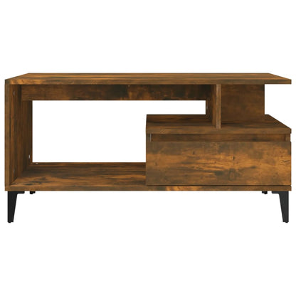 Tavolino da Salotto Rovere Fumo 90x49x45 cm Legno Multistrato | homemem39