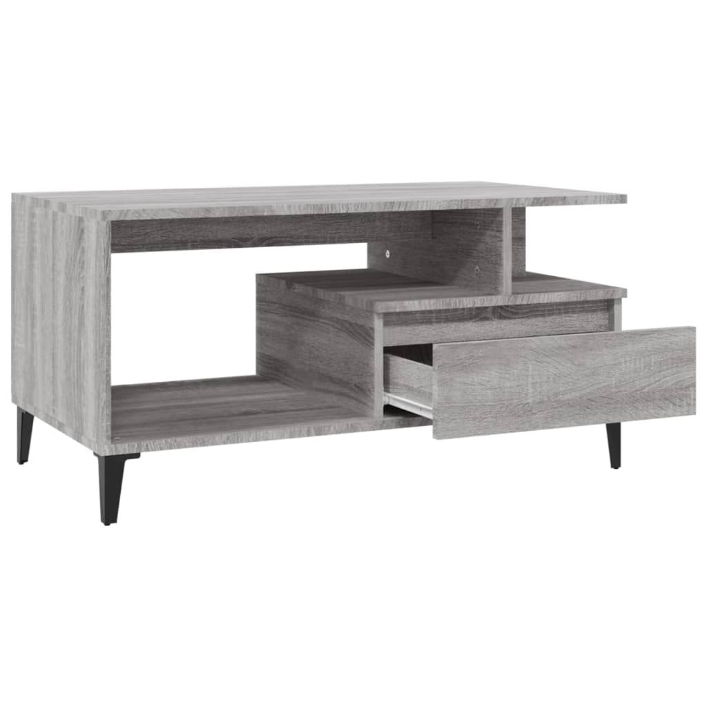 Tavolino da Salotto Grigio Sonoma 90x49x45 cm Legno Multistrato | homemem39