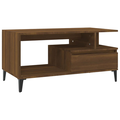 Tavolino Salotto Rovere Marrone 90x49x45 cm Legno Multistrato | homemem39