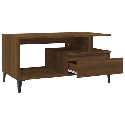 Tavolino Salotto Rovere Marrone 90x49x45 cm Legno Multistrato | homemem39