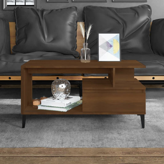 Tavolino Salotto Rovere Marrone 90x49x45 cm Legno Multistrato | homemem39