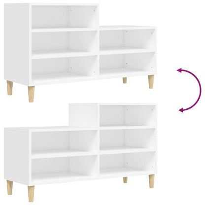 Scarpiera Bianca 102x36x60 cm in Legno Multistrato - homemem39