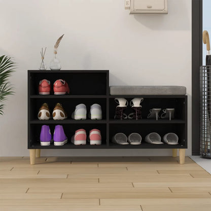 Scarpiera Nera 102x36x60 cm in Legno Multistrato - homemem39