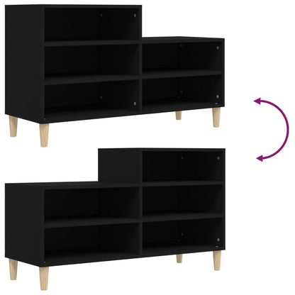 Scarpiera Nera 102x36x60 cm in Legno Multistrato - homemem39