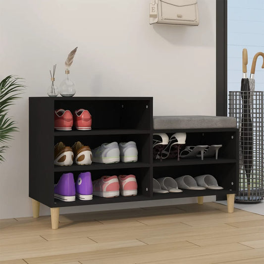 Scarpiera Nera 102x36x60 cm in Legno Multistrato - homemem39