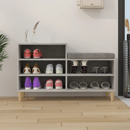 Scarpiera Grigio Cemento 102x36x60 cm in Legno Multistrato - homemem39