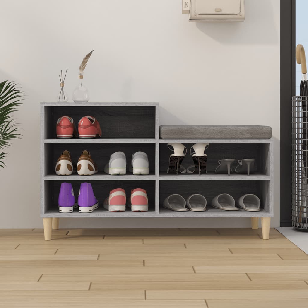 Scarpiera Grigio Sonoma 102x36x60 cm in Legno Multistrato - homemem39
