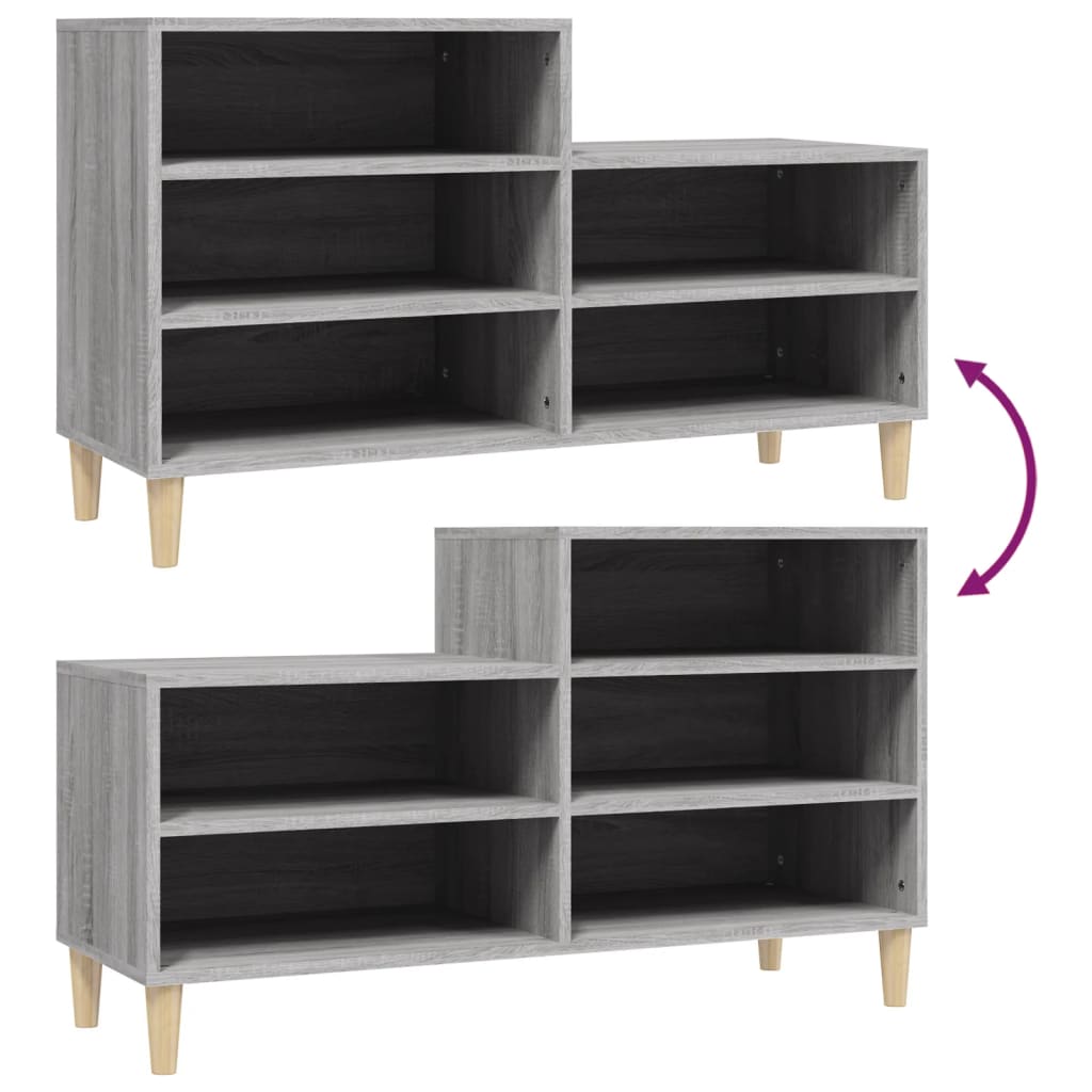 Scarpiera Grigio Sonoma 102x36x60 cm in Legno Multistrato - homemem39