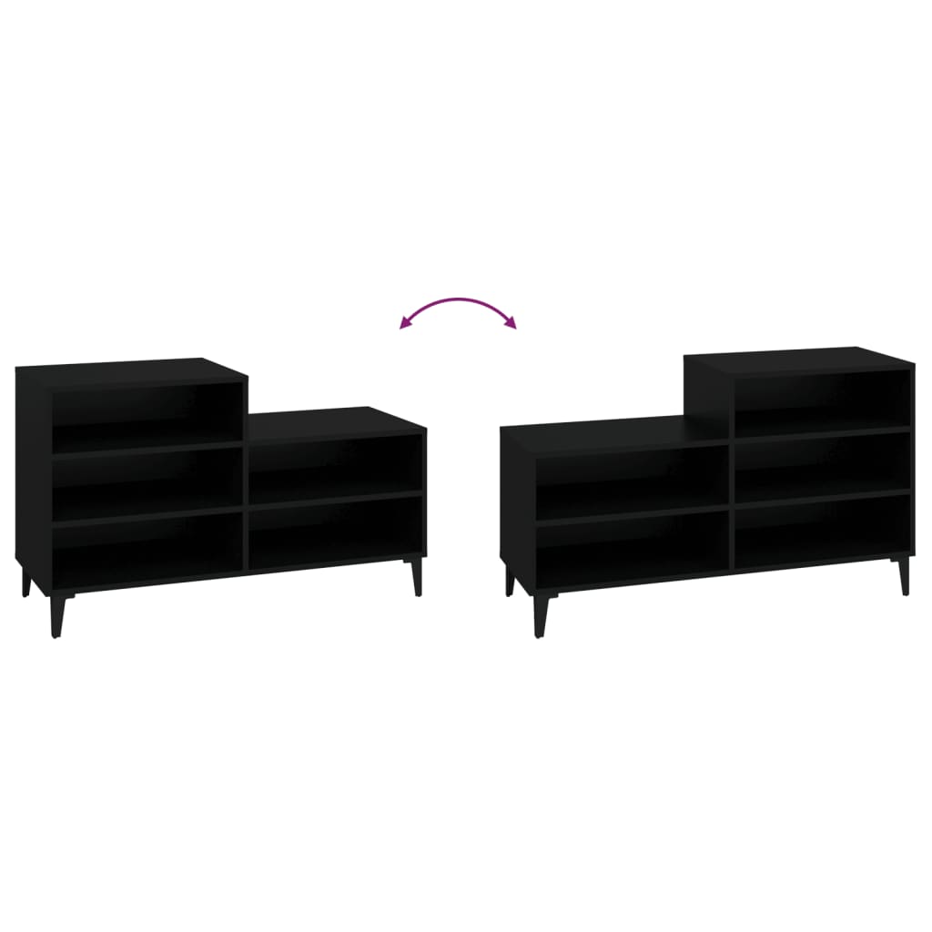 Scarpiera Nera 102x36x60 cm in Legno Multistrato - homemem39