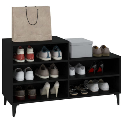 Scarpiera Nera 102x36x60 cm in Legno Multistrato - homemem39