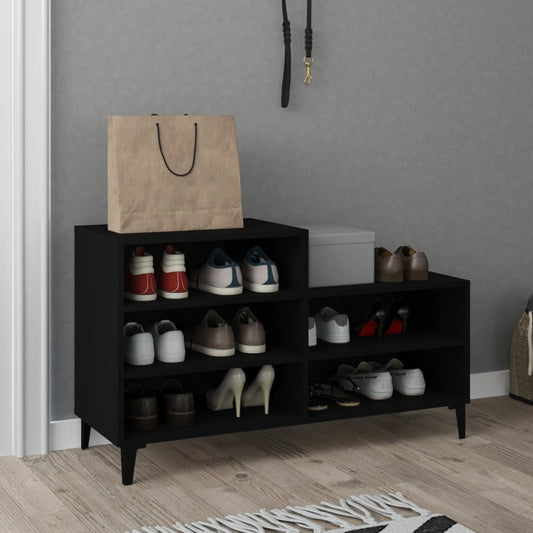 Scarpiera Nera 102x36x60 cm in Legno Multistrato - homemem39
