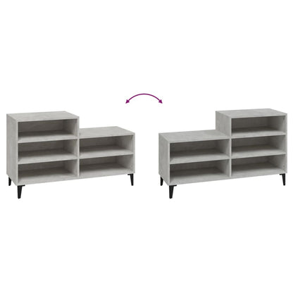 Scarpiera Grigio Cemento 102x36x60 cm in Legno Multistrato - homemem39