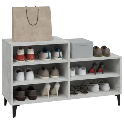 Scarpiera Grigio Cemento 102x36x60 cm in Legno Multistrato - homemem39