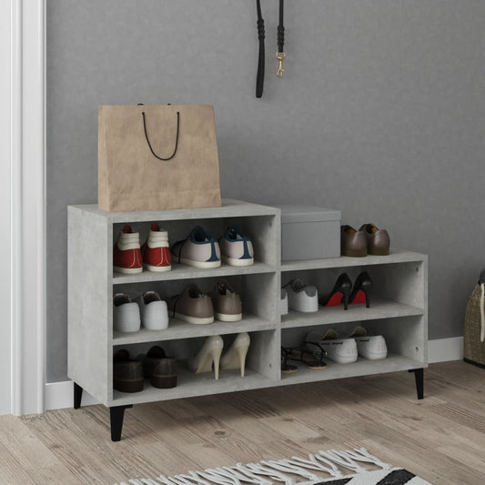 Scarpiera Grigio Cemento 102x36x60 cm in Legno Multistrato - homemem39