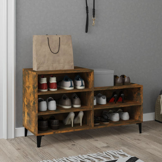 Scarpiera Rovere Fumo 102x36x60 cm in Legno Multistrato - homemem39