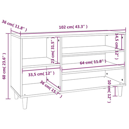 Scarpiera Nera 102x36x60 cm in Legno Multistrato - homemem39