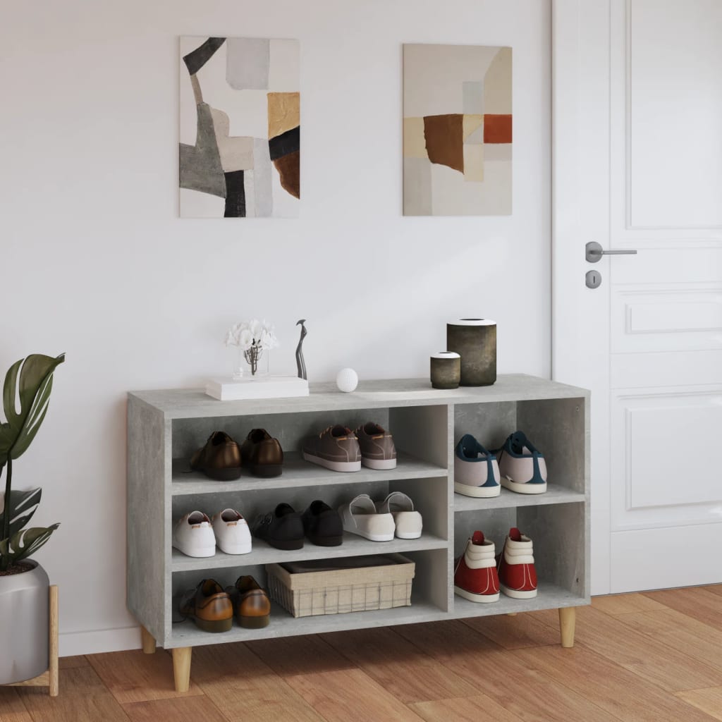 Scarpiera Grigio Cemento 102x36x60 cm in Legno Multistrato - homemem39