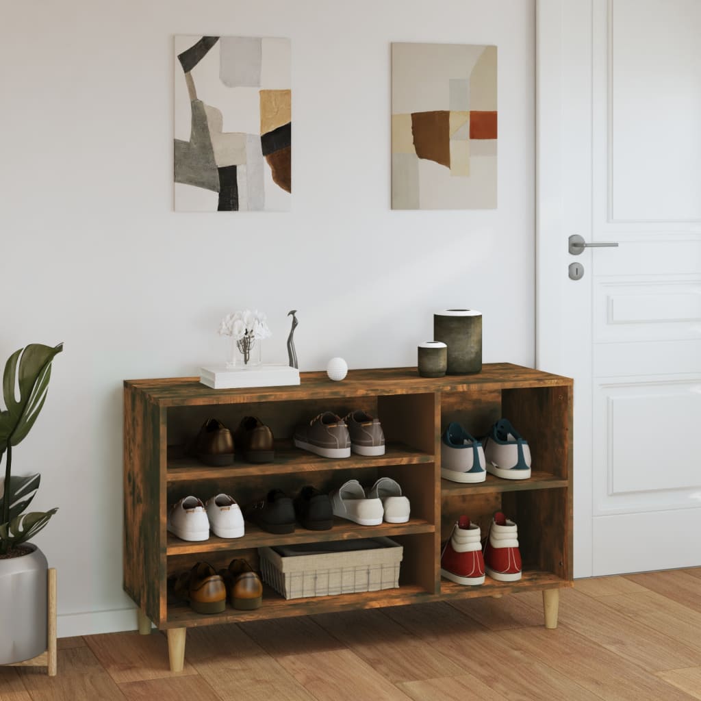 Scarpiera Rovere Fumo 102x36x60 cm in Legno Multistrato - homemem39