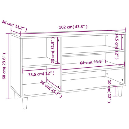 Scarpiera Rovere Fumo 102x36x60 cm in Legno Multistrato - homemem39