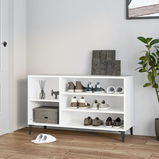 Scarpiera Bianca 102x36x60 cm in Legno Multistrato - homemem39