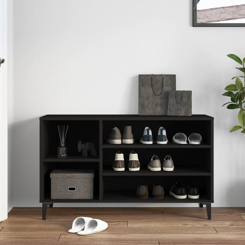 Scarpiera Nera 102x36x60 cm in Legno Multistrato - homemem39