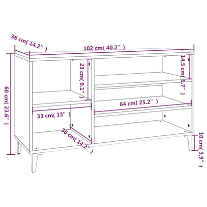 Scarpiera Nera 102x36x60 cm in Legno Multistrato - homemem39