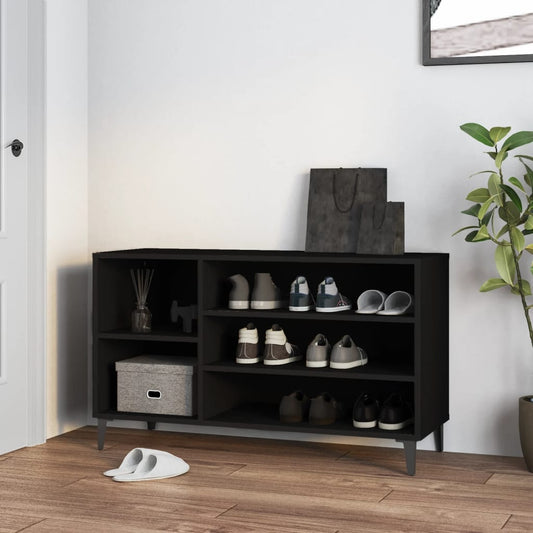 Scarpiera Nera 102x36x60 cm in Legno Multistrato - homemem39