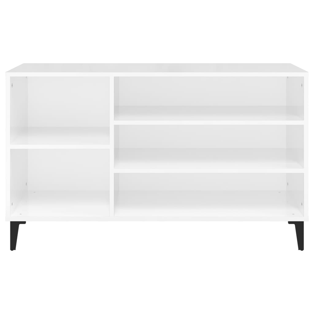 Scarpiera Bianco Lucido 102x36x60 cm in Legno Multistrato - homemem39