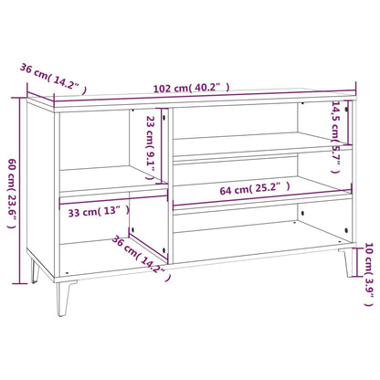 Scarpiera Grigio Sonoma 102x36x60 cm in Legno Multistrato - homemem39