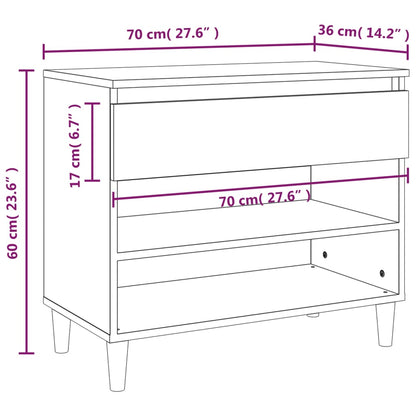 Scarpiera Bianca 70x36x60 cm in Legno Multistrato - homemem39