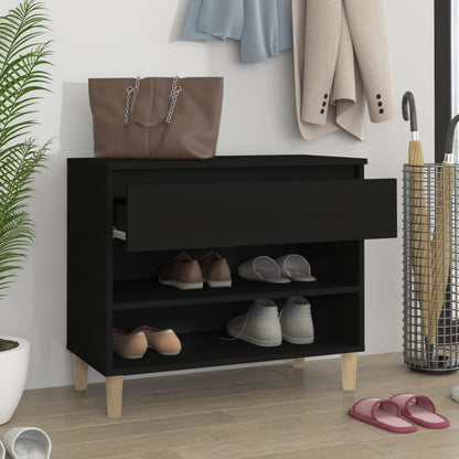 Scarpiera Nera 70x36x60 cm in Legno Multistrato - homemem39