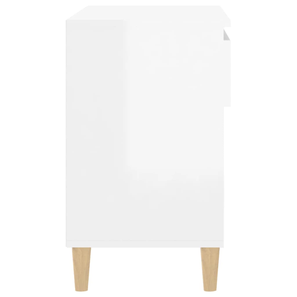 Scarpiera Bianco Lucido 70x36x60 cm in Legno Multistrato - homemem39