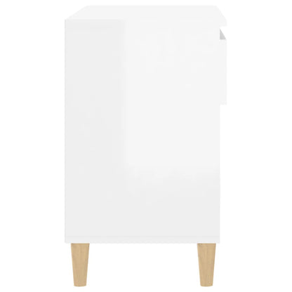 Scarpiera Bianco Lucido 70x36x60 cm in Legno Multistrato - homemem39