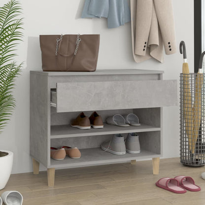 Scarpiera Grigio Cemento 70x36x60 cm in Legno Multistrato - homemem39