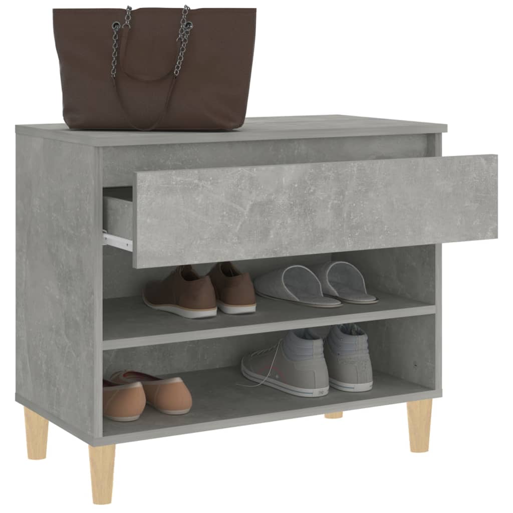Scarpiera Grigio Cemento 70x36x60 cm in Legno Multistrato - homemem39