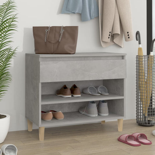 Scarpiera Grigio Cemento 70x36x60 cm in Legno Multistrato - homemem39