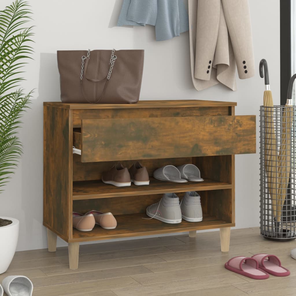 Scarpiera Rovere Fumo 70x36x60 cm in Legno Multistrato - homemem39