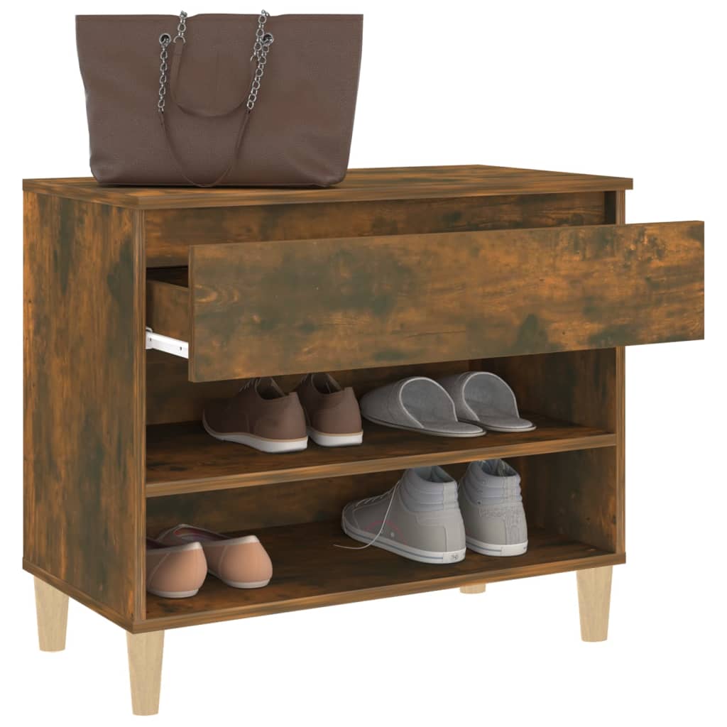 Scarpiera Rovere Fumo 70x36x60 cm in Legno Multistrato - homemem39